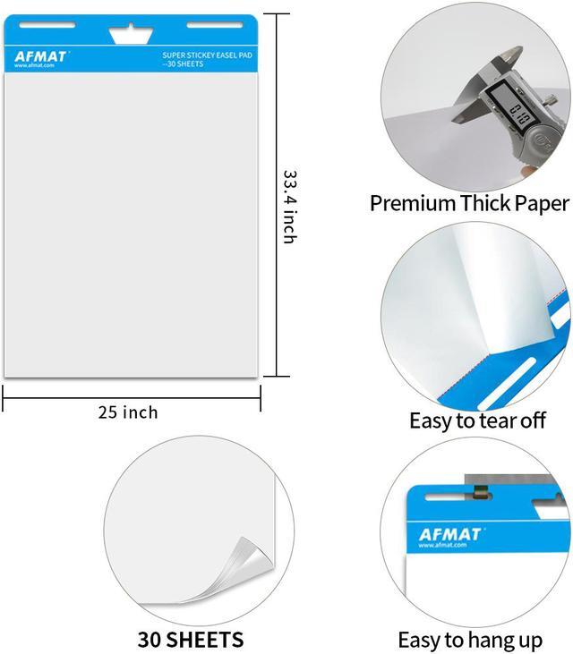 Alt view image 3 of 7 - Sticky Easel Pads, Flip Chart Paper, Large Easel Paper for Teachers, 25 x 30 Inches, Self Stick Easel Paper for White Board, 30 Sheets/Pad, 4 Pads, Super Sticky with 2 Strips of Adhesive, White