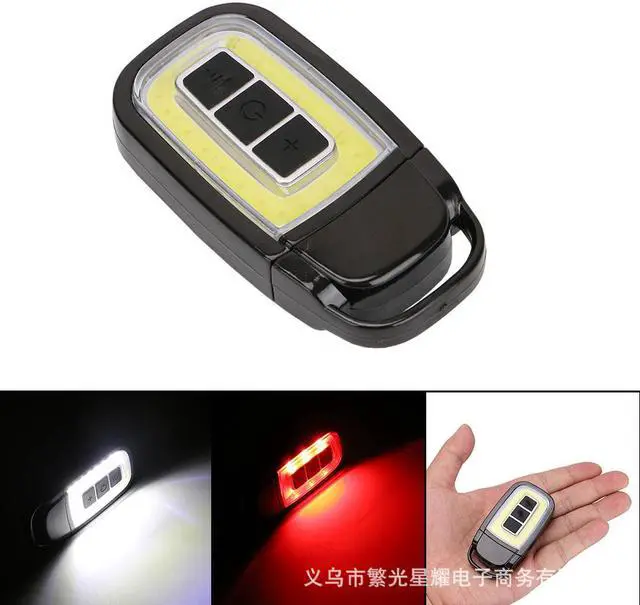Alt view image 4 of 6 - Mini COB LED Flashlight USB Rechargeable Torch Car Key Pocket Flashlight 3 Modes Emergency Portable Camping Lantern