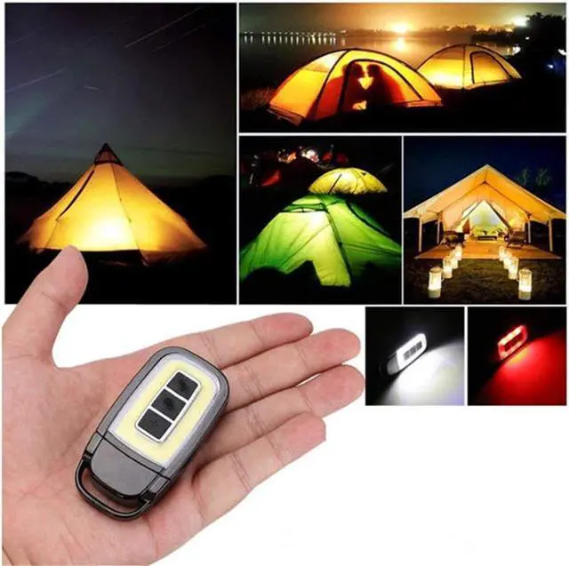 Alt view image 6 of 6 - Mini COB LED Flashlight USB Rechargeable Torch Car Key Pocket Flashlight 3 Modes Emergency Portable Camping Lantern
