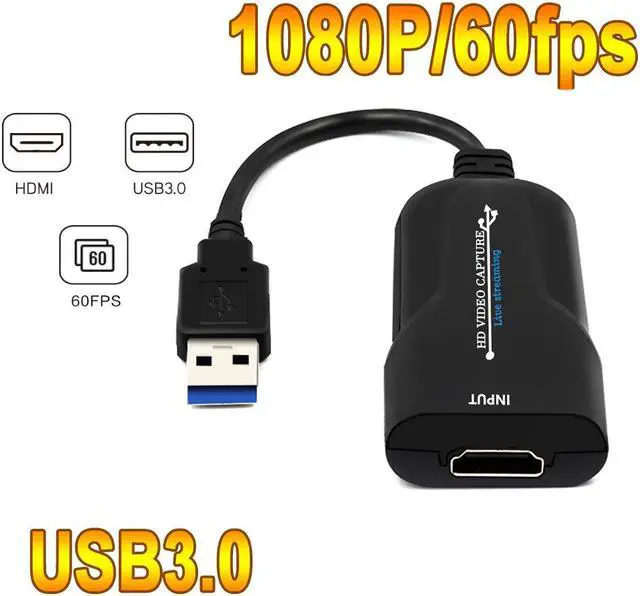 Main image of HDMI Capture Card, HDMI to USB 3.0 1080P 60pfs Live Video Capture Card Game Video Capture Device,HDMI Video and Audio Grabber for Windows, Mac OS and Linus System