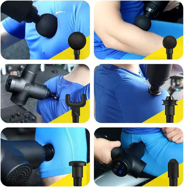 Alt view image 2 of 7 - Massage Gun Deep Tissue Percussion Muscle Massager for Pain Relief, Handheld Electric Body Massager Sports Drill Portable Super Quiet Brushless Motor