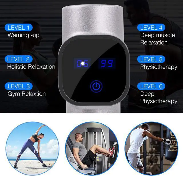 Alt view image 4 of 7 - Massage Gun Deep Tissue Percussion Muscle Massager for Pain Relief, Handheld Electric Body Massager Sports Drill Portable Super Quiet Brushless Motor