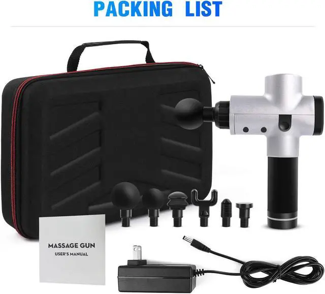 Alt view image 7 of 7 - Massage Gun Deep Tissue Percussion Muscle Massager for Pain Relief, Handheld Electric Body Massager Sports Drill Portable Super Quiet Brushless Motor