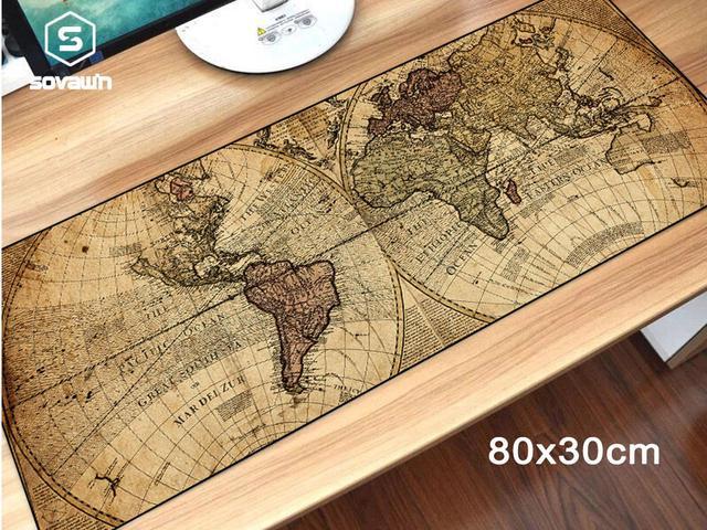 World Map Gaming Mouse Pad XXL 80x30cm Extra Large Rubber Mat Anti-Slip  Keyboard Pad for Laptop Notebook Lol for Computer