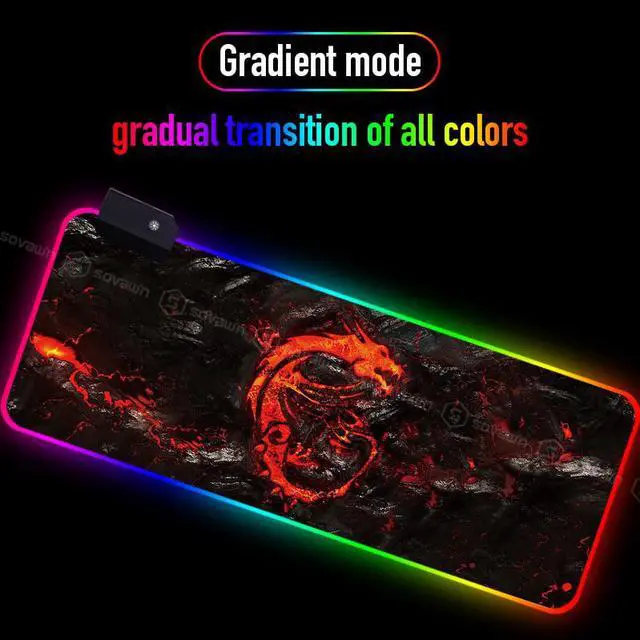 Alt view image 4 of 7 - RGB LED Gaming Mouse Pad Esports Player Non-slip Color Mousepad