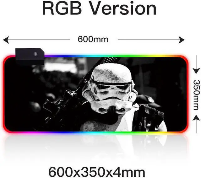 Main image of RGB Soft Gaming Mouse Pad Glowing Led Extended Mousepad Non-Slip Rubber Base Computer Keyboard Pad Mat