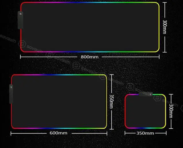 Alt view image 7 of 7 - RGB Soft Gaming Mouse Pad Glowing Led Extended Mousepad Non-Slip Rubber Base Computer Keyboard Pad Mat