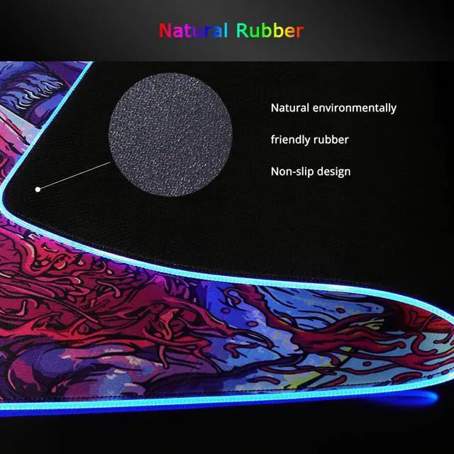 Alt view image 2 of 7 - RGB Gaming Mouse Pad Large 900x400mm XL Red Dragon Pattern Computer Desk Mat Pad with LED Backlight For PC Laptop