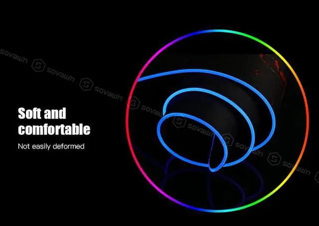Alt view image 6 of 7 - Large RGB LED Gaming Mouse Pad Gamer Mousepad LED Light Illuminated USB Wired Colorful Luminous Non-Slip Mouse Mice
