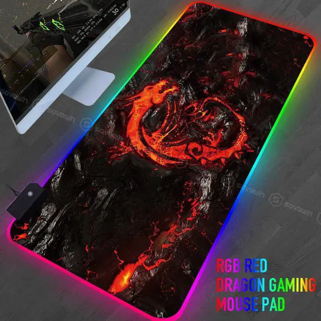 Alt view image 2 of 7 - RGB LED Gaming Mouse Pad Esports Player Non-slip Color Mousepad