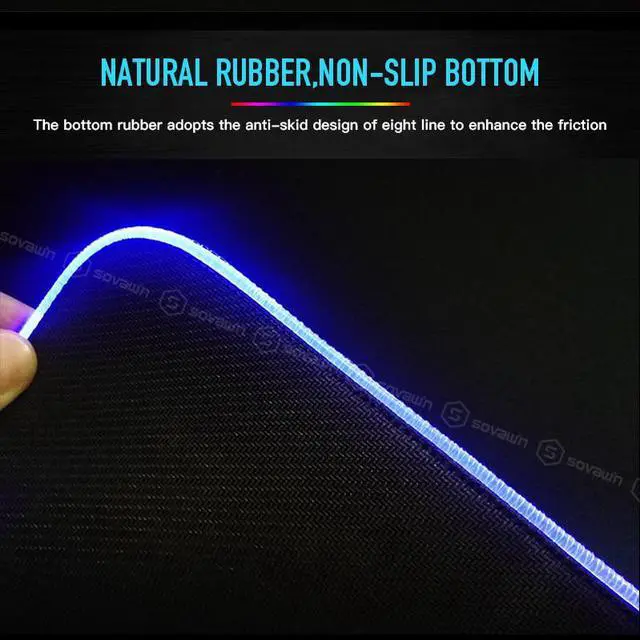 Alt view image 7 of 7 - RGB LED Gaming Mouse Pad Esports Player Non-slip Color Mousepad