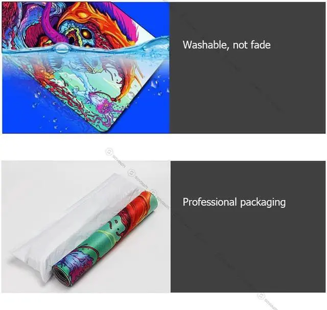 Alt view image 6 of 7 - SOVAWIN Mouse Pads XL Mousepad Rubbe 900x400mm Gaming mouse pad Non-slip Large with Locking Edge