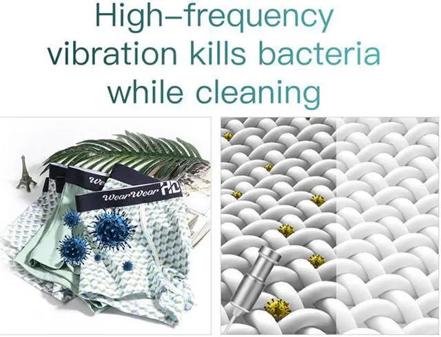 Alt view image 4 of 7 - SOVAWIN Jewelry Cleaner - Mini Ultrasonic Cleaner 110V 7kHz Professional Washing Machine, Cleaners for Glasses Denture, Vegetables Fruit, Silver Diamond Ear Ring Washer