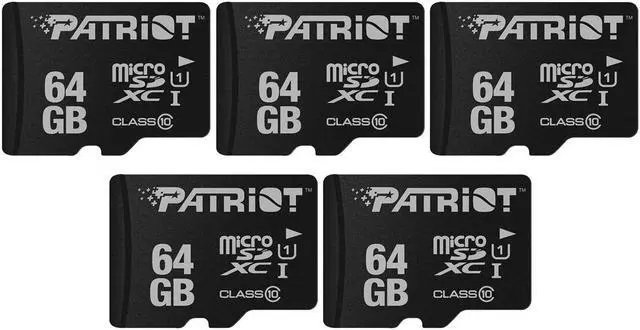 Alt view image 2 of 4 - Patriot LX Series Micro SD Flash Memory card 64gB - 5 Pack