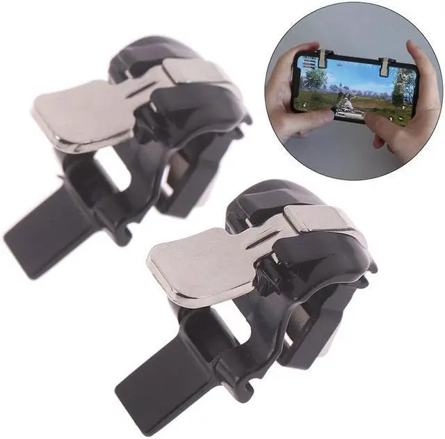 Main image of 1 pair Black mobile phone gaming trigger fire button shooter controller