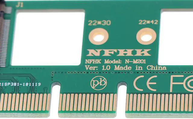 Alt view image 4 of 5 - 1PC NVMe M.2 NGFF SSD to PCI-E PCI express 3.0 16x x4 adapter riser card converter SSD Circuit Board Computer connections