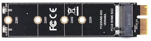Alt view image 4 of 4 - PCIE To M2 Adapter NVMe SSD M2 PCIE X1 Raiser PCI-E PCI Express M Key Connector Supports 2230 2242 2260 2280 M.2 SSD Full Speed