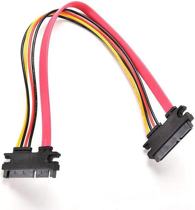 Alt view image 2 of 5 - 0.3M 22Pin SATA Male to 7+15 Pin Female Serial ATA SATA Cable Data Power Combo Hard drive Extension Cable Connector
