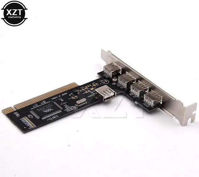 Alt view image 5 of 5 - PCI Controller Card Adapter USB 2.0 4 Port 480Mbps expansion card High Speed VIA HUB PCI Cards desktop Drive