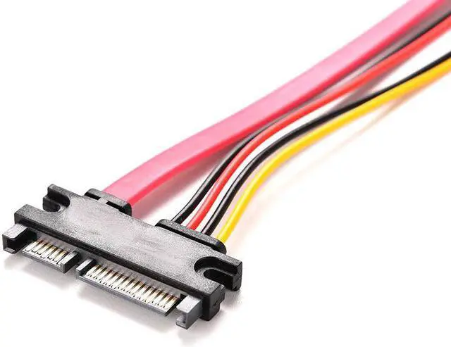 Alt view image 4 of 5 - 0.3M 22Pin SATA Male to 7+15 Pin Female Serial ATA SATA Cable Data Power Combo Hard drive Extension Cable Connector