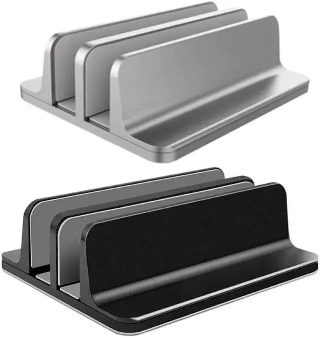 Main image of VODOOL Vertical Laptop Stand Aluminum Adjustable Desktop Double Slot Notebook Tablet Mount Base Holder Dock For MacBook Pro Air