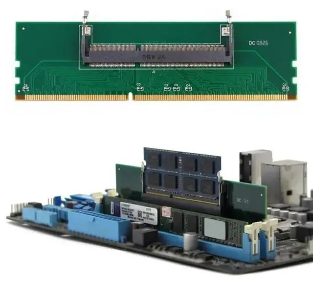 Alt view image 6 of 6 - DDR3 Notebook Memory to Desktop Memory Connector Adapter Card 200 Pin SO-DIMM to Desktop 240 Pin DIMM DDR3 Adapter