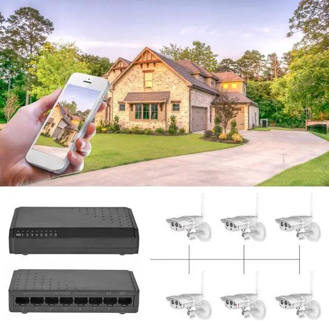 Main image of 1set  8 Ports 6+2 PoE Switch Injector Power Over Ethernet without Power Adapter Family Network System 10/100M Accessories