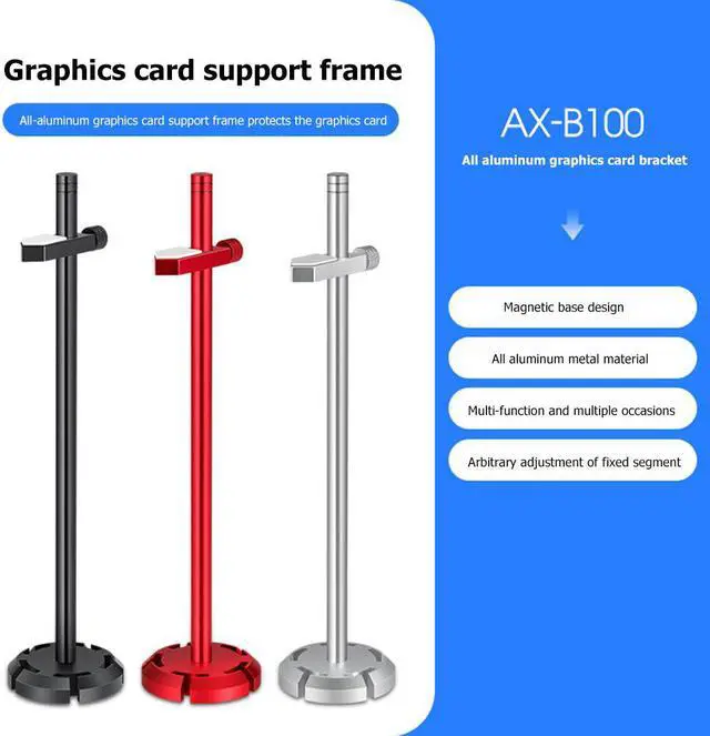 Alt view image 2 of 5 - Aluminum Alloy Graphics Card Holder GPU Video Card Bracket Support CPU Radiator Support Water Cooling Kit