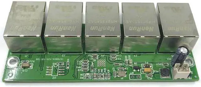 Alt view image 2 of 5 - grade wide temperature low power 5 port 10/100Mbps RJ45 wiring splitter mini engineering micro network switch module