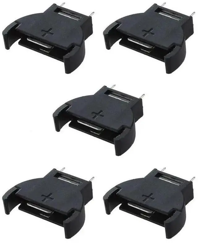 Main image of 5 Pcs Black Plastic CR2032 Cell Button Lithium Battery Sockets Holder