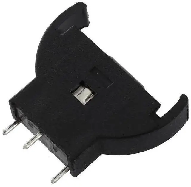 Alt view image 3 of 5 - 5 Pcs Black Plastic CR2032 Cell Button Lithium Battery Sockets Holder