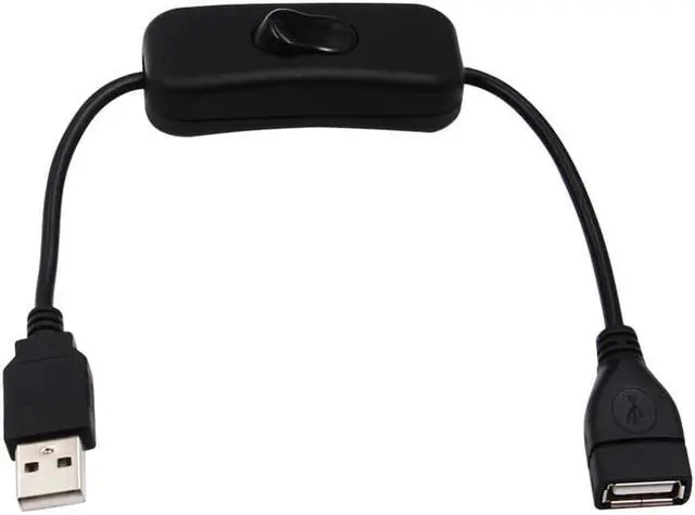 Alt view image 3 of 5 - For Hard Disc Network USB Cable LED Lamp Power Line 28cm USB Extension Patch Cord Male To Female Switch ON OFF Cable Toggle