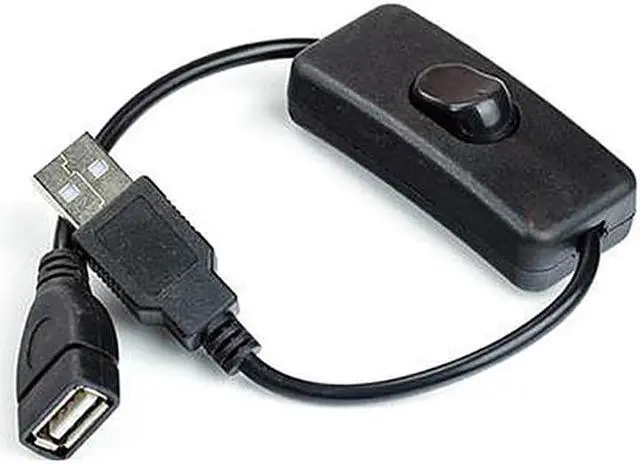 Alt view image 4 of 5 - For Hard Disc Network USB Cable LED Lamp Power Line 28cm USB Extension Patch Cord Male To Female Switch ON OFF Cable Toggle