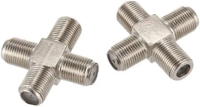 Alt view image 4 of 5 - Hot 3C-5-Pack 4-way F-Type Coax Cable Splitter Combiner Female to 4 Female for Video VCR Antenna TV Cable Satellite,Silver