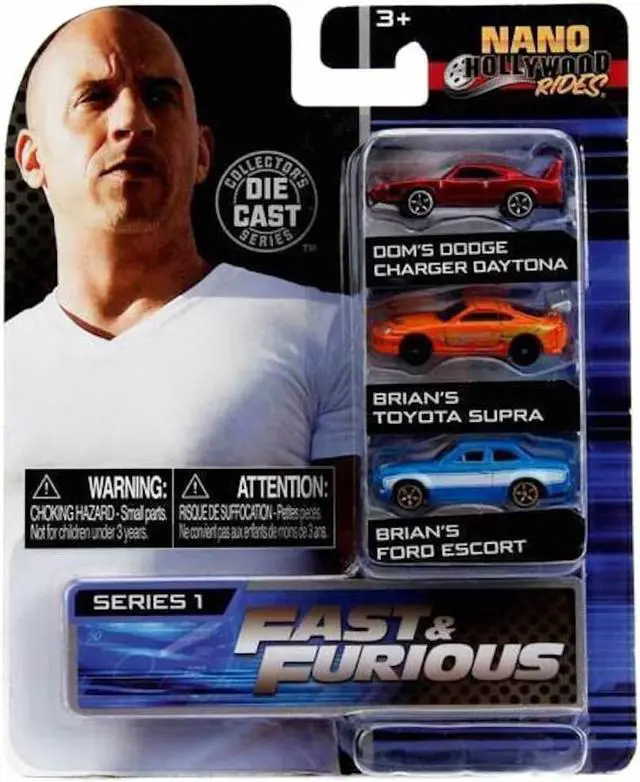 Alt view image 4 of 15 - "Fast & Furious" 3 piece Set "Nano Hollywood Rides" Series 1 Diecast Model Cars by Jada