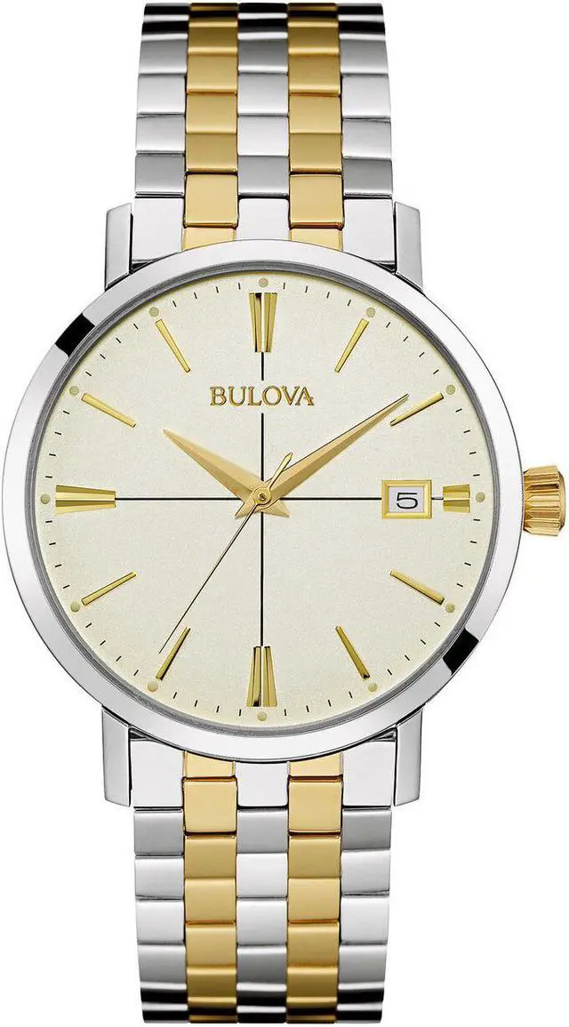 Alt view image 12 of 20 - Bulova 98B255 Men's Stainless Steel Two-tone Bracelet Band Grey Dial Watch