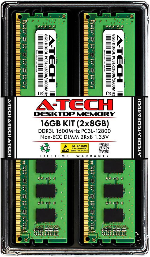 A-Tech 16GB Kit (2x8GB) DDR3 / DDR3L 1600 MHz UDIMM 2Rx8 1.35V / 1.5V CL11 240 PIN DIMM Non-ECC Unbuffered Desktop Computer Memory RAM Upgrade Modules Desktop Memory - Newegg.com