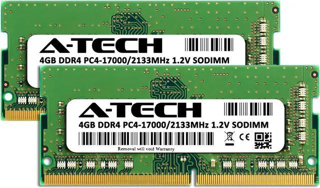 Alt view image 2 of 7 - A-Tech 8GB (2x4GB) DDR4 2133MHz SODIMM PC4-17000 Non-ECC CL15 1.2V 260-Pin SO-DIMM Laptop Notebook Computer RAM Memory Upgrade Kit