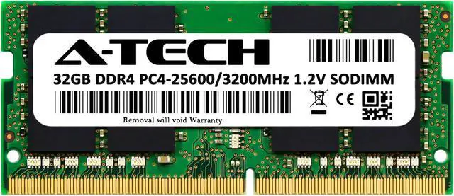 Alt view image 2 of 7 - A-Tech 32GB DDR4 3200MHz SODIMM PC4-25600 Non-ECC Unbuffered CL22 1.2V 260-Pin SO-DIMM Laptop Notebook Computer RAM Memory Upgrade Module