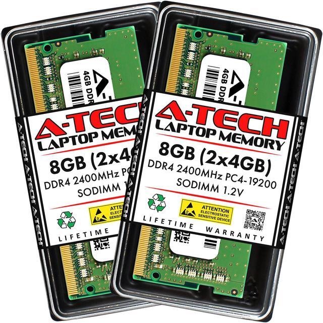 Main image of A-Tech 8GB (2x4GB) DDR4 2400MHz SODIMM PC4-19200 Non-ECC CL17 1.2V 260-Pin SO-DIMM Laptop Notebook Computer RAM Memory Upgrade Kit