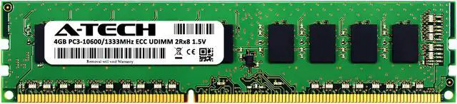 Alt view image 2 of 2 - A-Tech 4GB 2Rx8 PC3-10600E DDR3 1333 MHz ECC UDIMM 1.5V ECC Unbuffered DIMM 240-Pin Dual Rank x8 Server & Workstation RAM Memory Upgrade Module