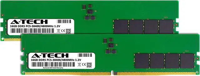 Alt view image 2 of 4 - A-Tech 32GB (2x16GB) DDR5 4800MHz DIMM PC5-38400 Non-ECC Unbuffered CL40 UDIMM 288-Pin 1.1V Desktop RAM Kit Memory Modules