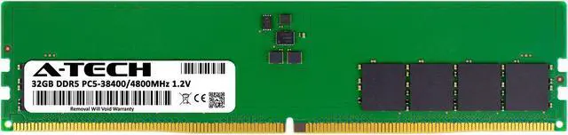 Alt view image 2 of 4 - A-Tech 32GB DDR5 4800MHz DIMM PC5-38400 Non-ECC Unbuffered CL40 UDIMM 288-Pin 1.1V Desktop RAM Memory Module