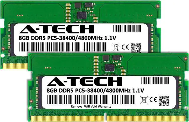Alt view image 2 of 4 - A-Tech 16GB (2x8GB) DDR5 4800MHz SODIMM PC5-38400 Non-ECC Unbuffered CL40 1.1V 262-Pin SO-DIMM Laptop Notebook Computer RAM Memory Upgrade Kit