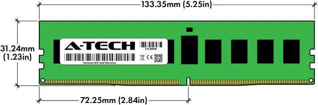Alt view image 3 of 4 - A-Tech 8GB 2Rx8 PC4-17000 DDR4 2133 ECC REG RDIMM Registered DIMM 288-Pin Dual Rank x8 Server RAM Memory Module