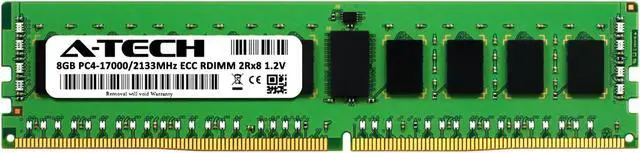 Alt view image 2 of 4 - A-Tech 8GB 2Rx8 PC4-17000 DDR4 2133 ECC REG RDIMM Registered DIMM 288-Pin Dual Rank x8 Server RAM Memory Module