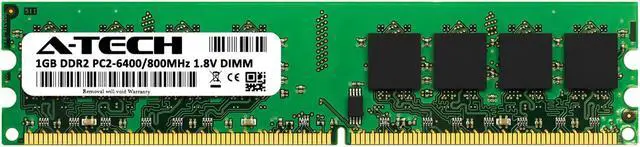 Alt view image 2 of 6 - A-Tech 1GB DDR2 800MHz DIMM PC2-6400 UDIMM Non-ECC 1.8V CL6 240-Pin Desktop Computer RAM Memory Upgrade Module