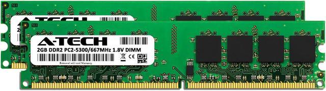 A-Tech 4GB (2x2GB) DDR2 667MHz DIMM PC2-5300 UDIMM Non-ECC 1.8V