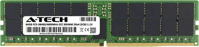 Alt view image 2 of 6 - 64GB RAM Replacement for Micron MTC40F2046S1RC48BA1 | DDR5 4800MHz PC5-38400 ECC RDIMM 2Rx4 Server Memory
