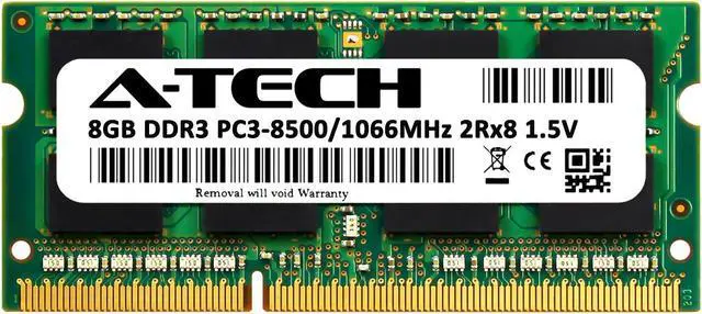 Alt view image 2 of 6 - A-Tech 8GB RAM for Apple MacBook Pro (Mid 2010), MacBook (Mid 2010), iMac (Late 2009), Mac mini (Mid 2010) | DDR3 1066MHz PC3-8500 SODIMM 204-Pin Memory Upgrade